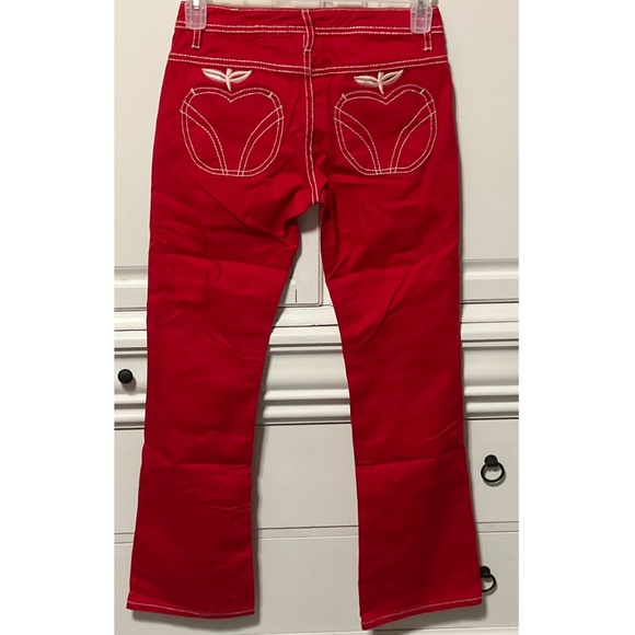 Revolt Jeans Denim - Ladies Red Apple jeans, embroidered apple back pockets, so cute! NWT flare